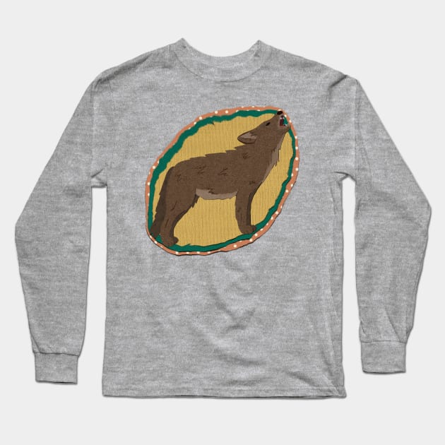 Paper craft coyote Long Sleeve T-Shirt by Black Squirrel CT